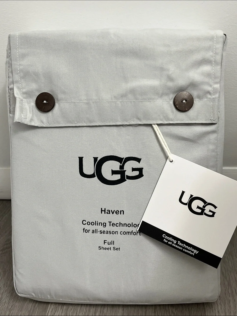 UGG Haven cooling technology full size sheet set stone ( light grey)